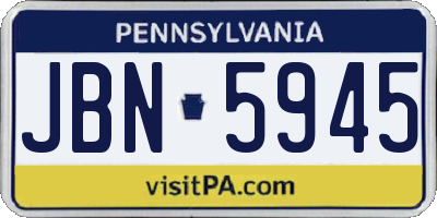 PA license plate JBN5945