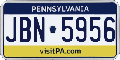 PA license plate JBN5956