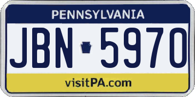 PA license plate JBN5970