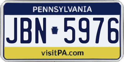 PA license plate JBN5976