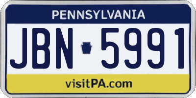PA license plate JBN5991
