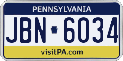 PA license plate JBN6034