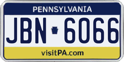PA license plate JBN6066