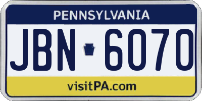 PA license plate JBN6070