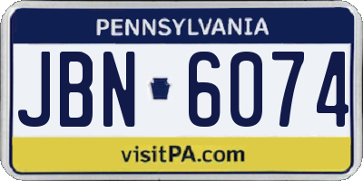 PA license plate JBN6074