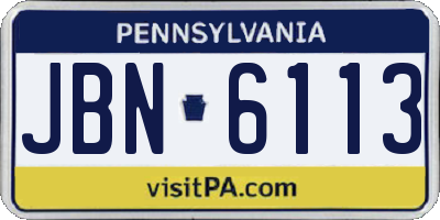 PA license plate JBN6113