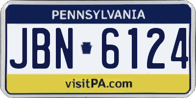 PA license plate JBN6124