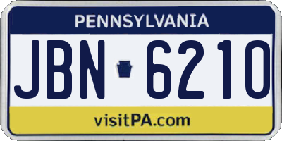PA license plate JBN6210