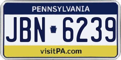 PA license plate JBN6239