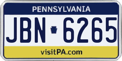 PA license plate JBN6265