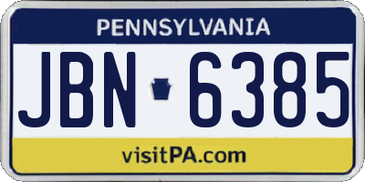 PA license plate JBN6385