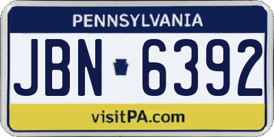 PA license plate JBN6392