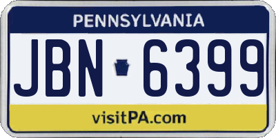 PA license plate JBN6399