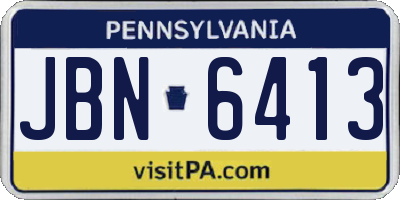 PA license plate JBN6413
