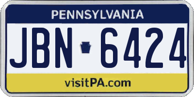 PA license plate JBN6424