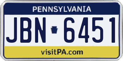 PA license plate JBN6451