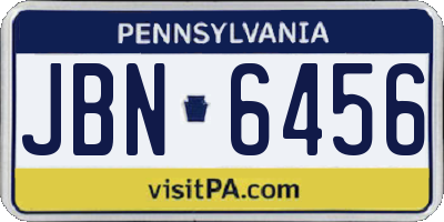 PA license plate JBN6456