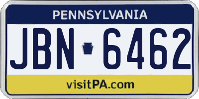 PA license plate JBN6462