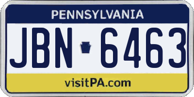 PA license plate JBN6463