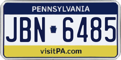 PA license plate JBN6485