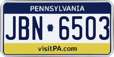 PA license plate JBN6503