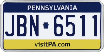 PA license plate JBN6511