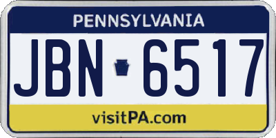 PA license plate JBN6517