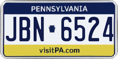 PA license plate JBN6524