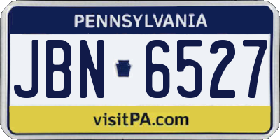 PA license plate JBN6527