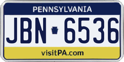 PA license plate JBN6536