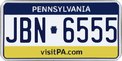 PA license plate JBN6555