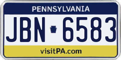 PA license plate JBN6583