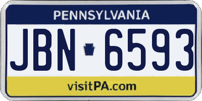 PA license plate JBN6593