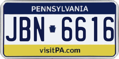 PA license plate JBN6616