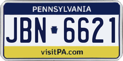 PA license plate JBN6621