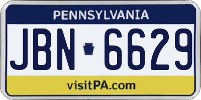 PA license plate JBN6629