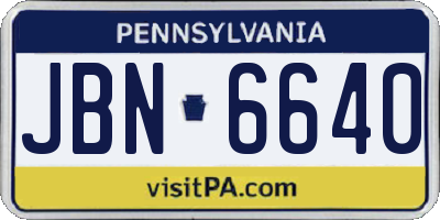 PA license plate JBN6640