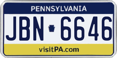 PA license plate JBN6646