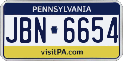 PA license plate JBN6654