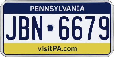 PA license plate JBN6679
