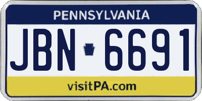 PA license plate JBN6691