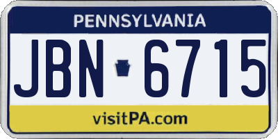 PA license plate JBN6715