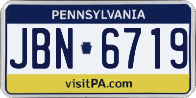 PA license plate JBN6719