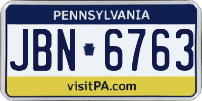 PA license plate JBN6763