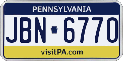 PA license plate JBN6770