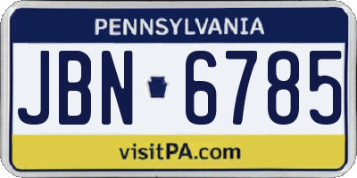 PA license plate JBN6785