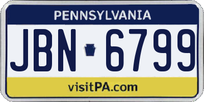 PA license plate JBN6799