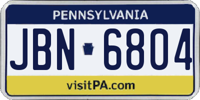 PA license plate JBN6804