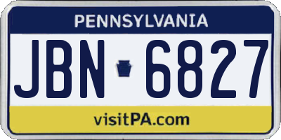 PA license plate JBN6827