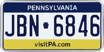 PA license plate JBN6846
